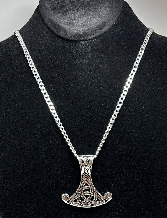 925 Sterling Silber "Axt" Anhänger mit einer Panzerkette