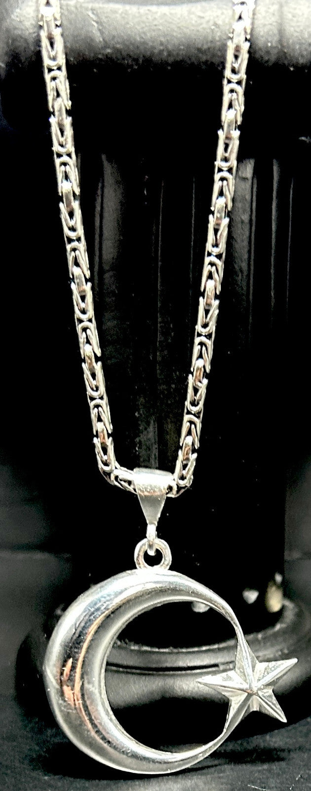 925 Sterling Silber "Ay Yildiz" Anhänger mit einer Königskette