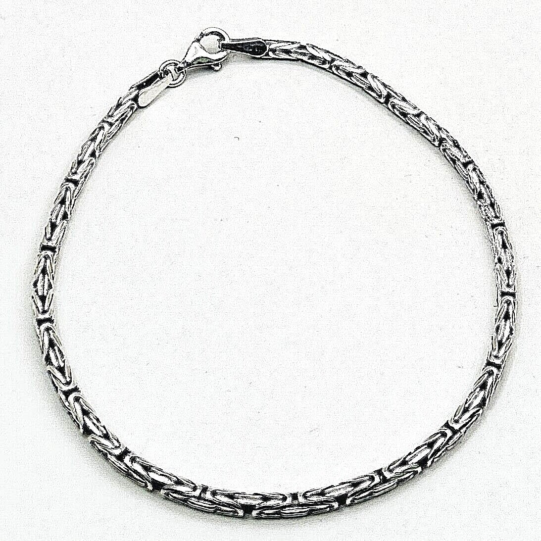 925 Sterling Silber Königskette Armband Massiv Rund