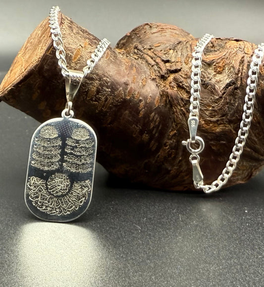 925 Sterling Silber Medaillon mit einer Panzerkette