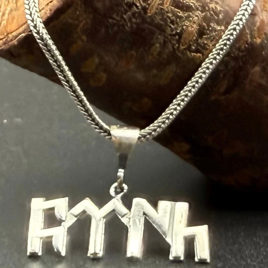 Göktürk Silber Kette 925 Sterling Silber göktürkische schrift Türk