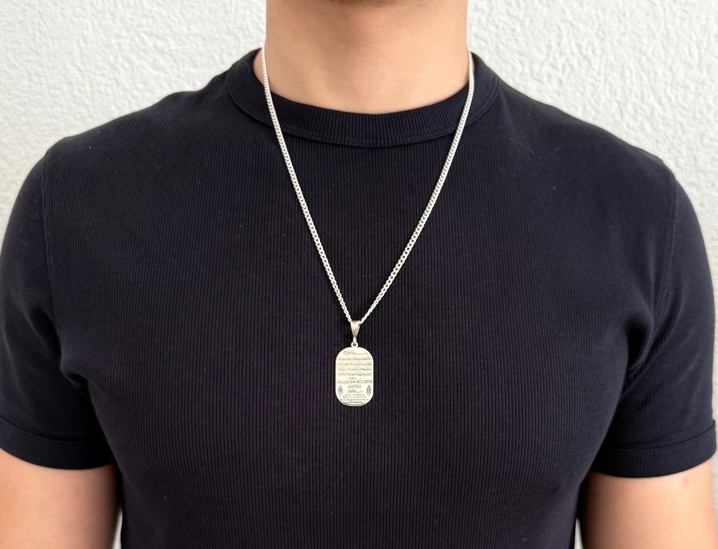 925 Sterling Silber Medaillon mit einer Panzerkette