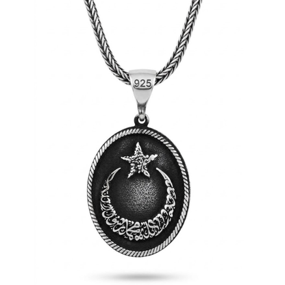 Ay Yildiz Kette 925 Sterling Silber Kelime-i Tevhid