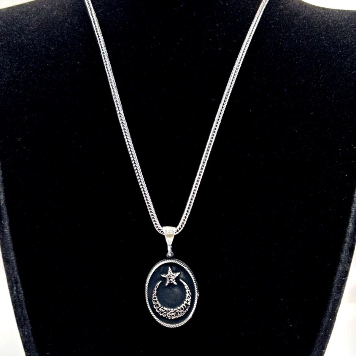 Ay Yildiz Kette 925 Sterling Silber Kelime-i Tevhid