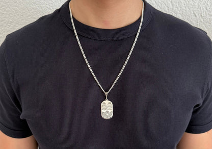 925 Sterling Silber Medaillon mit einer Panzerkette