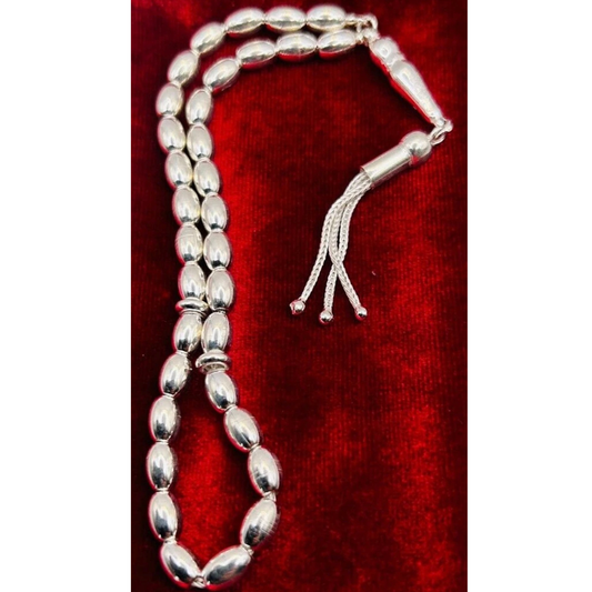 925 Ayar Gümüş Arpa Kesim Tesbih