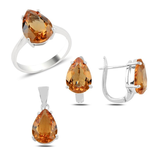 Zultanit Stein 925 Silber Schmuck Groß Tropfen Sultanit Set Kette, Anhänger, Ohrringe, Ring
