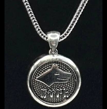 925 Silber Bozkurt Wolf Anhänger mit Kette - Göktürkisch Türk Schriftzug Göktürk