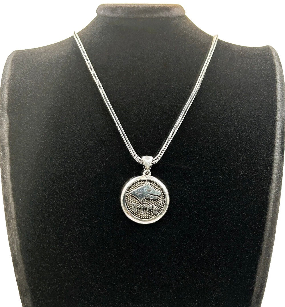 925 Silber Bozkurt Wolf Anhänger mit Kette - Göktürkisch Türk Schriftzug Göktürk