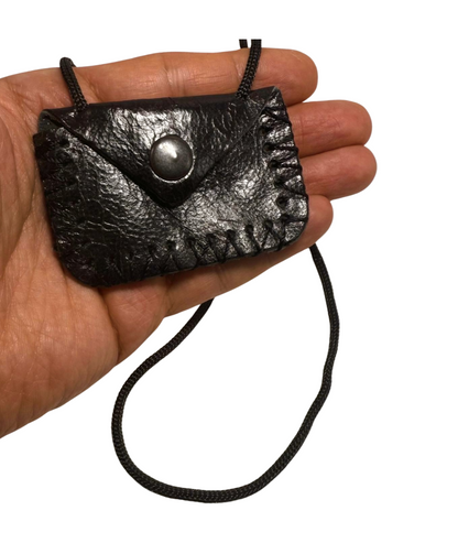 Cevşen Muska XXL 7 x 5 cm Kette aus echtem Leder – mit Ayetel Kürsi & Dua Surah