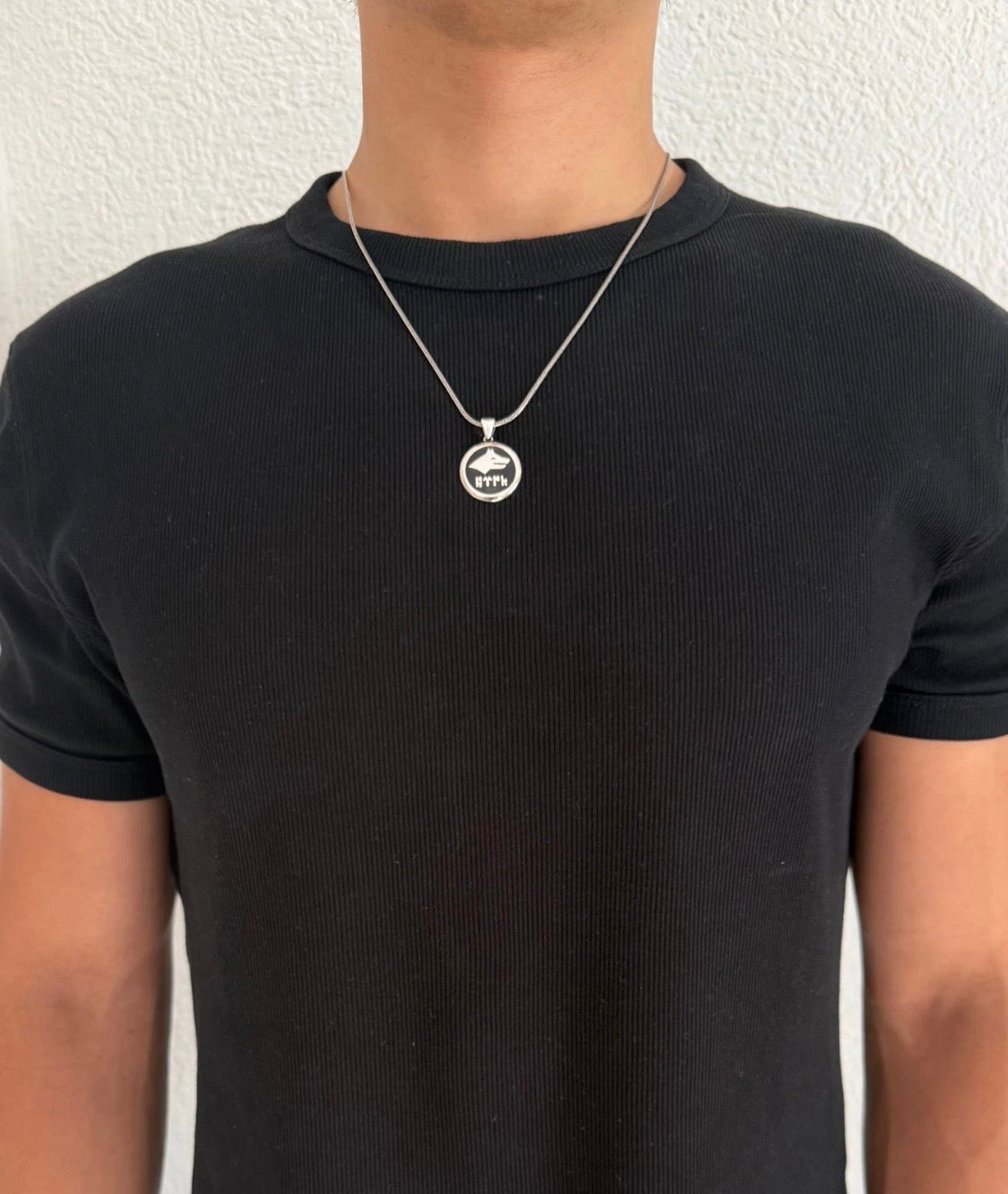 925 Silber Bozkurt Wolf Anhänger mit Kette - Göktürkisch Türk Schriftzug Göktürk