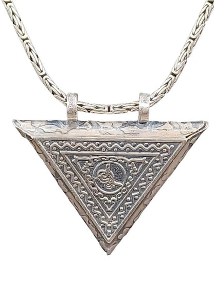 925 Sterling Silber Cevsen Muska Osmanli Tugra Anhänger mit Königskette 55cm