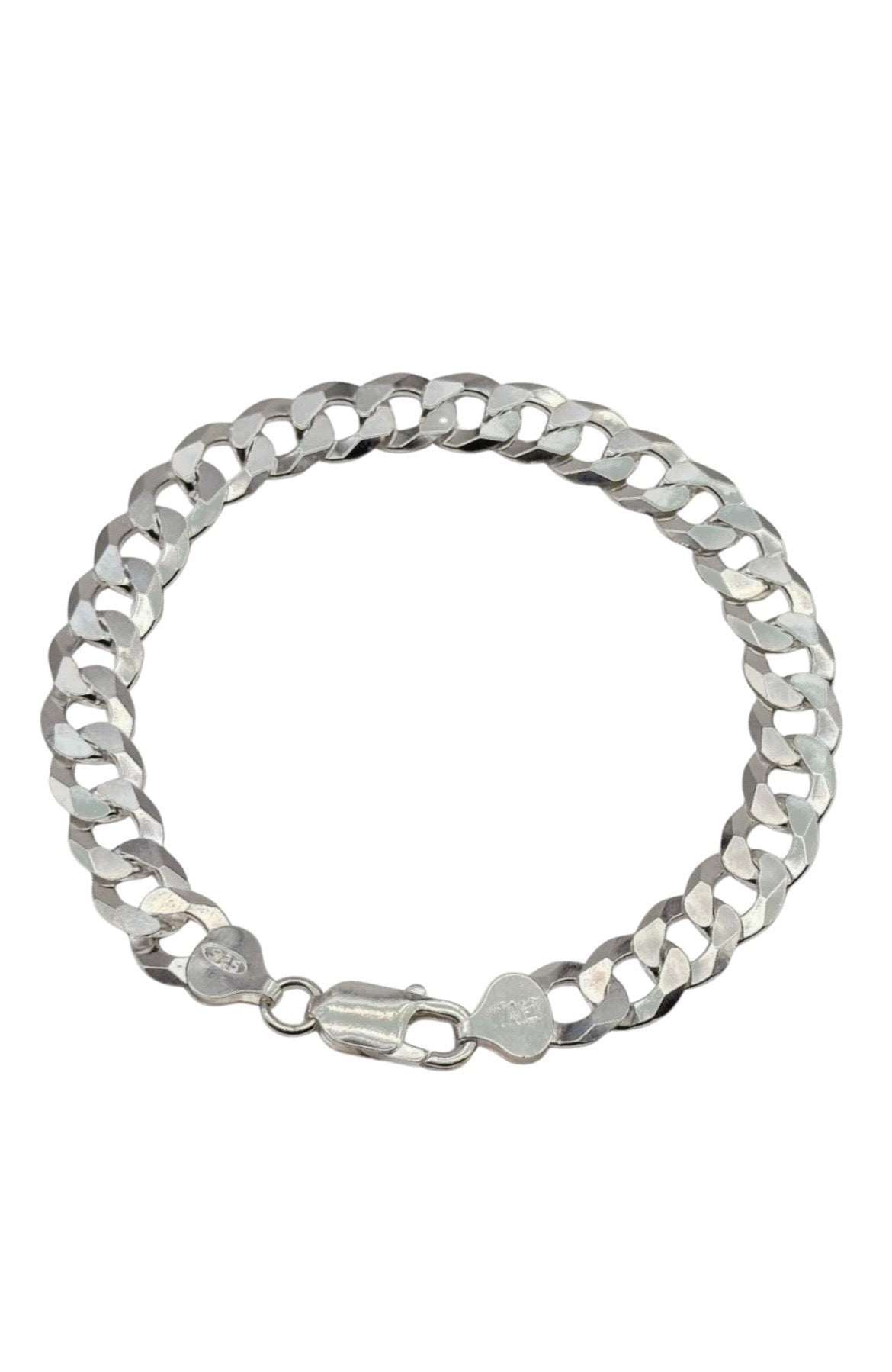 925 Sterling Silber Panzerkette Armband 9mm Massiv