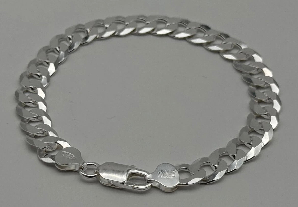 925 Sterling Silber Herren Panzerkette Armband 9 mm