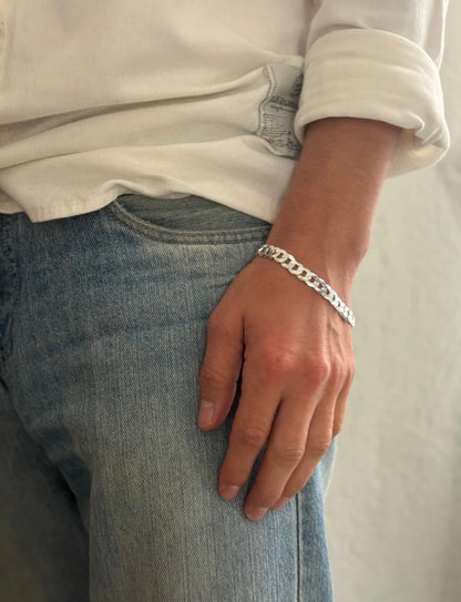 925 Sterling Silber Herren Panzerkette Armband 9 mm