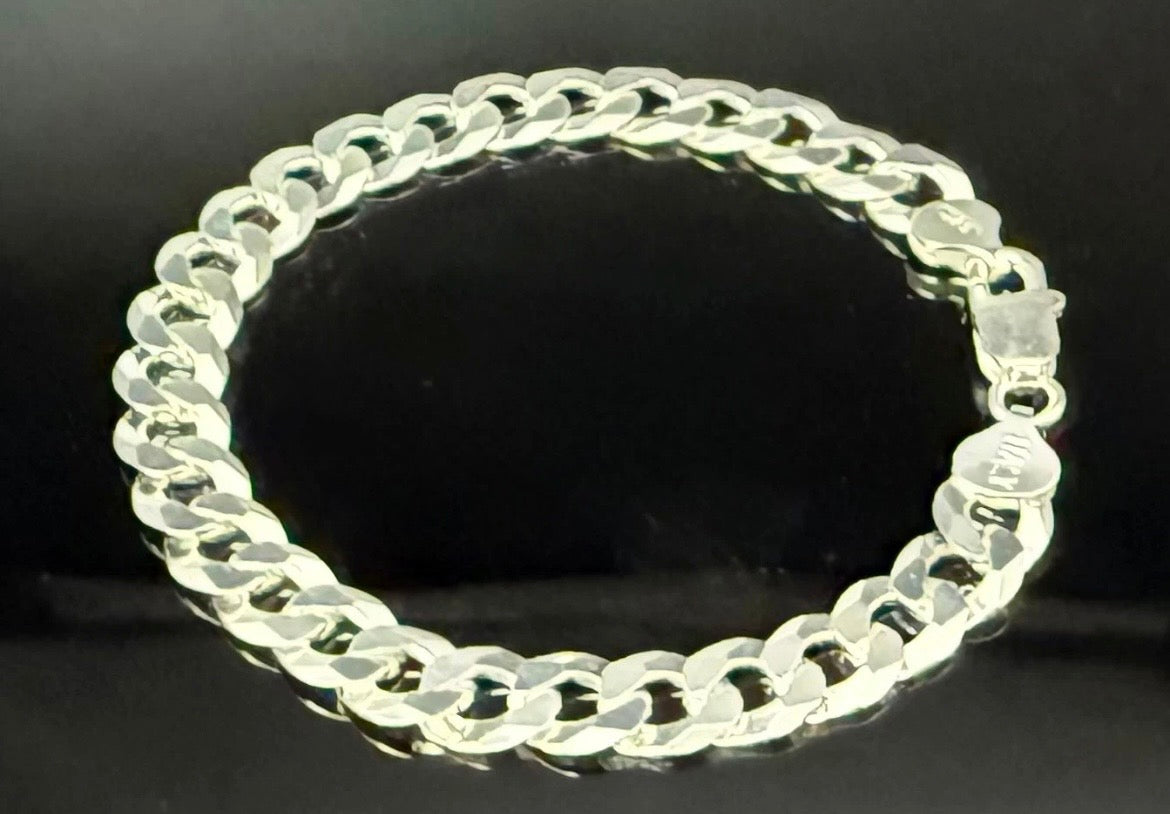 925 Sterling Silber Herren Panzerkette Armband 9 mm