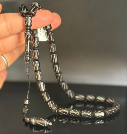 Gümüş İşlemeli Kuka Tesbih – Gebetskette aus natürlichem Kuka & 925 Silber