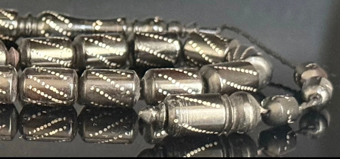Gümüş İşlemeli Kuka Tesbih – Gebetskette aus natürlichem Kuka & 925 Silber