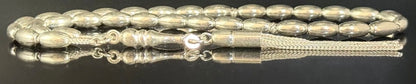 Tesbih aus 925er Silber - Gebetskette Gersteform Hochglanzpoliert Sterlingsilber