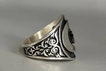 925 Silber Herrenring Ay Yildiz – Osmanischer Stil mit Halbmond & Stern