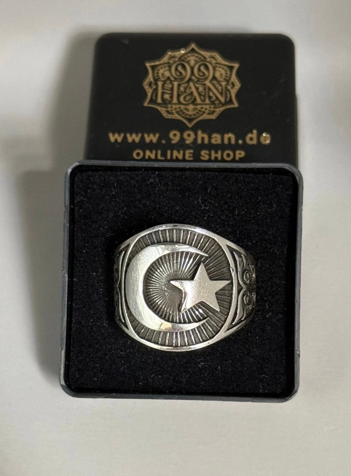 925 Silber Herrenring Ay Yildiz – Osmanischer Stil mit Halbmond & Stern
