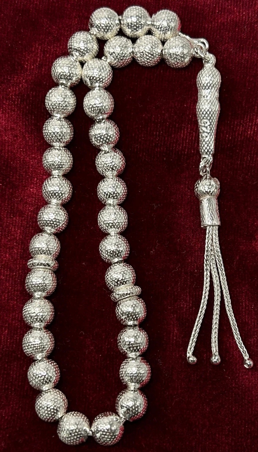 Silber Gebetskette 925 Sterling Silber 6mm Tesbih | Gümuş Tesbih desenli