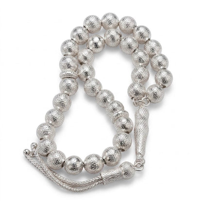Silber Gebetskette 925 Sterling Silber 6mm Tesbih | Gümuş Tesbih desenli