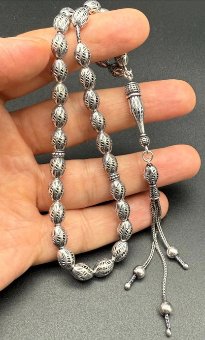 Silber Gebetskette 925 Sterling Silber Arpa Tesbih | Gümüş Tesbih