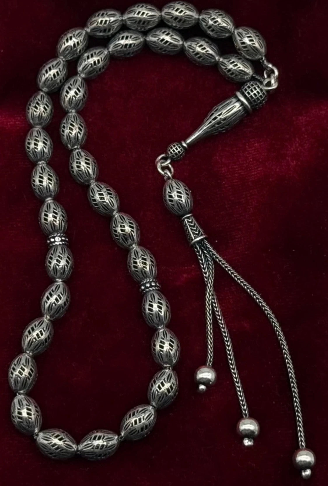 Silber Gebetskette 925 Sterling Silber Arpa Tesbih | Gümüş Tesbih