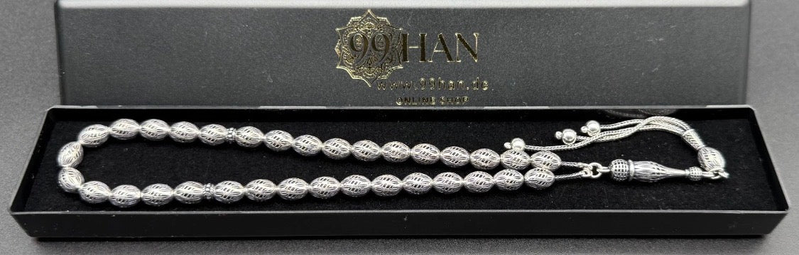 Silber Gebetskette 925 Sterling Silber Arpa Tesbih | Gümüş Tesbih
