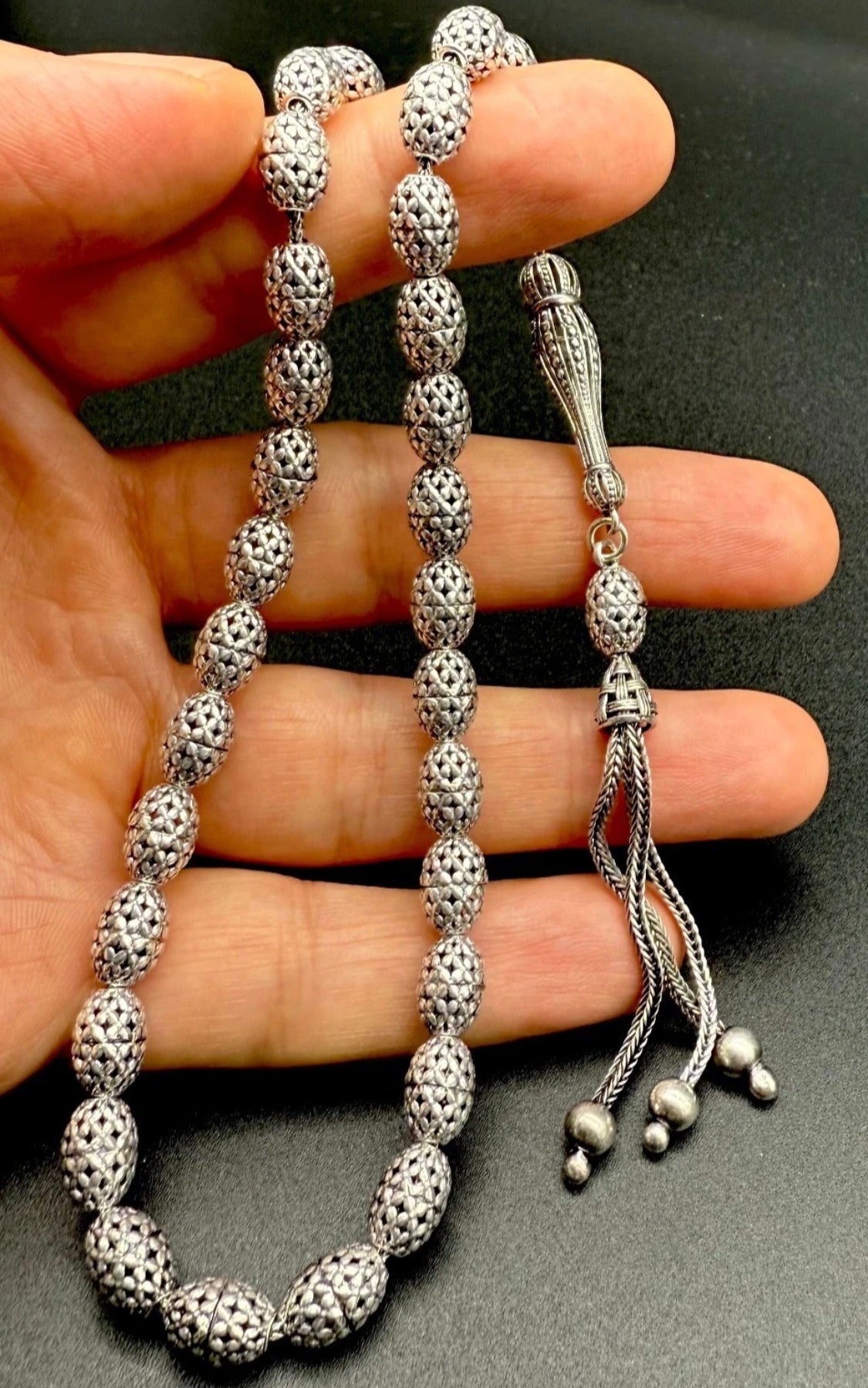 Gümüs Tesbih Gebetskette aus 925 Silber –  Handgefertigt mit Fizyon Design