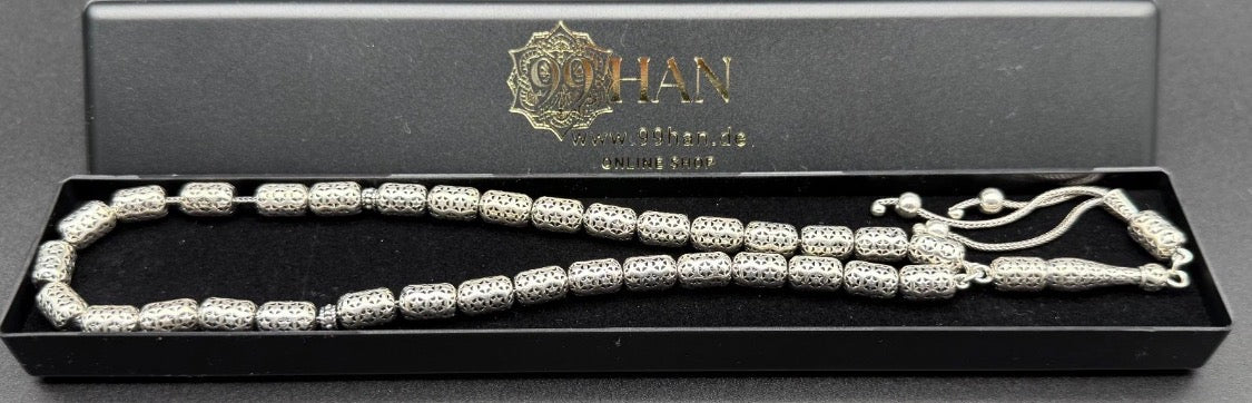 Gebetskette aus 925 Silber –  Gümüs Tesbih Fizyon Kapselform