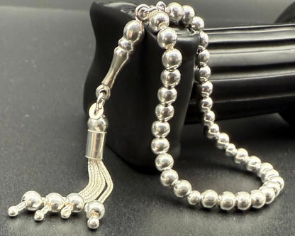 Miniatur Gebetskette 925 Sterling Silber 5mm - Mynatur Gümüs Tesbih