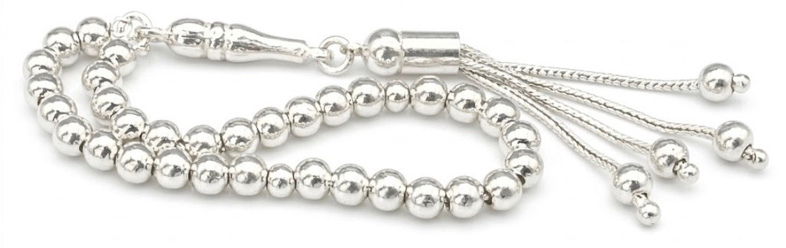 Miniatur Gebetskette 925 Sterling Silber 5mm - Mynatur Gümüs Tesbih