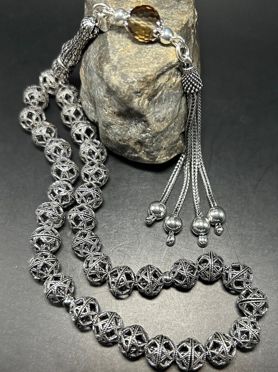 Gebetskette 925 Sterling Silber Sultanit 40g - Gümüş Tesbih Zultanit