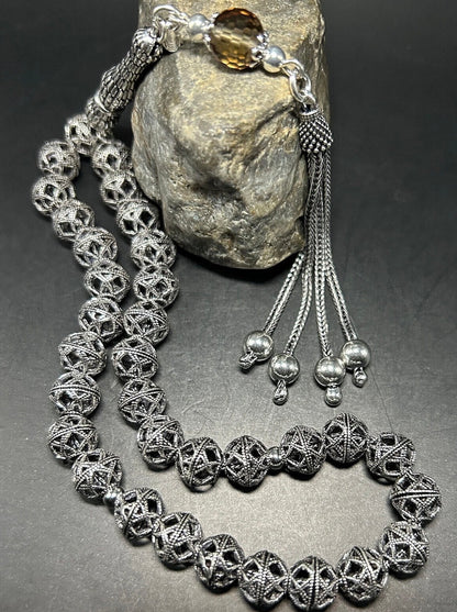 Gebetskette 925 Sterling Silber Sultanit 40g - Gümüş Tesbih Zultanit