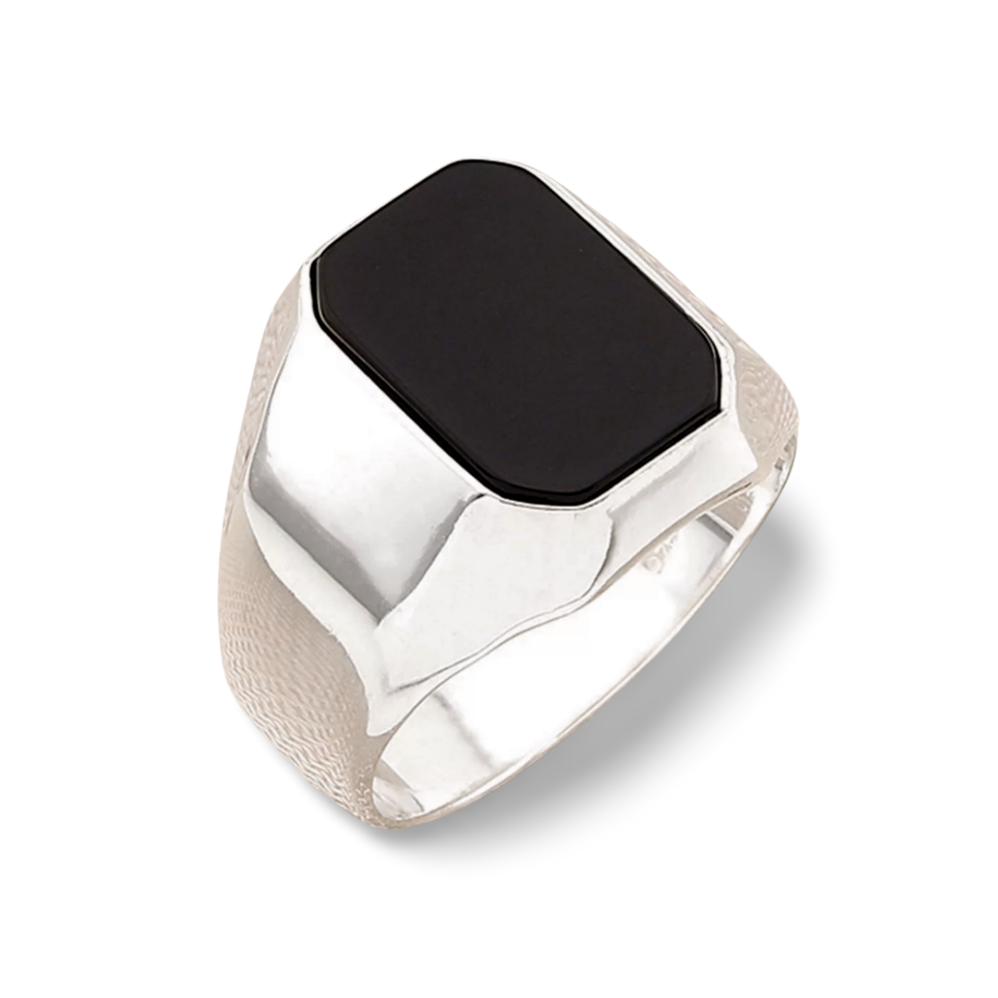 Herren-Siegelring mit Onyx – 925 Sterling Silber Massiver Ring