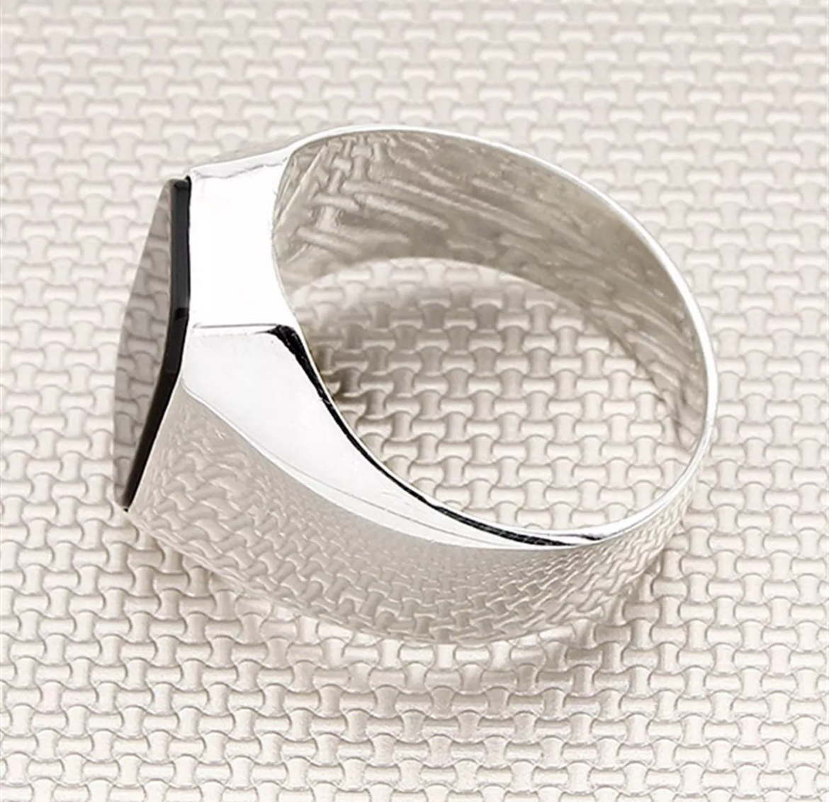 Herren-Siegelring mit Onyx – 925 Sterling Silber Massiver Ring