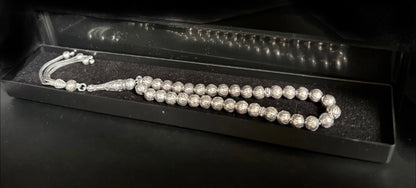 Tesbih aus 925er Silber - Gebetskette Rundform Fizyon Sterlingsilber
