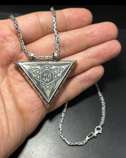 Muska Cevsen Anhänger mit Königskette aus 925 Silber – & Ayet-el Kürsi