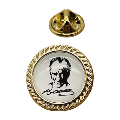 Atatürk Anstecknadel-Pin White – imza K.Atatürk Yaka Rozeti