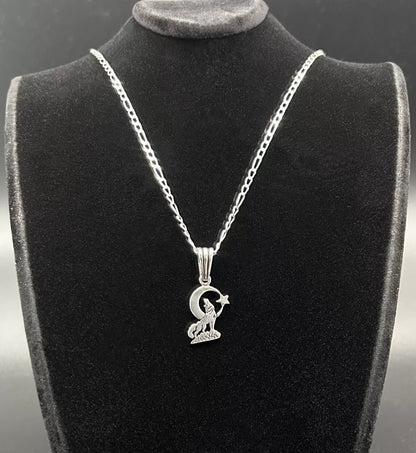 Bozkurt & Ay Yıldız Anhänger mit 55 cm Kette – 925 Sterling Silber | Herren Halskette „Türkiye – Vatan – Osmanlı“ Stil