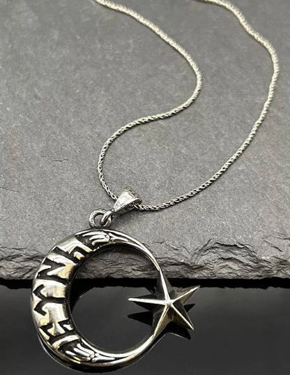 AY YILDIZ Anhänger mit 54 cm Halskette – 925 Sterling Silber  Türkiye Göktürk Osmanlı Schmuck