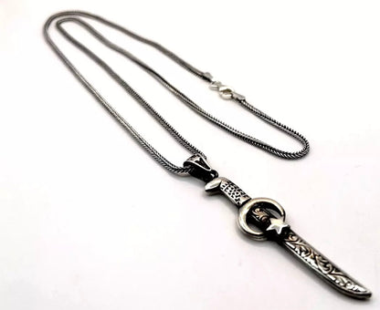 AY YILDIZ Schwert Anhänger &  55 cm Kette 925 Silber