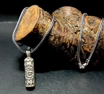 Muska Cevsen Hz. Hüseyin – Halskette mit 925 Silber Anhänger & 55 cm Fuchsschwanzkette
