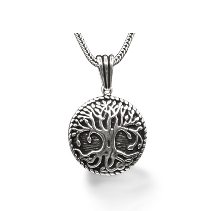 Lebensbaum Anhänger & 60cm Fuchsschwanzkette - Baum des Lebens 925 Sterlingsilber