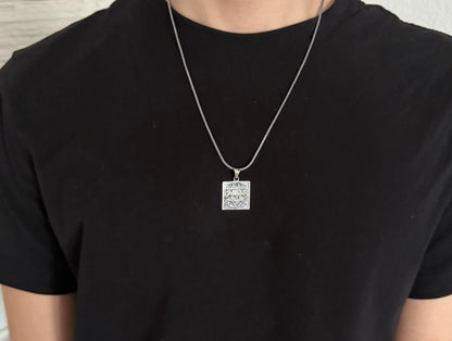 Nazar Dua Anhänger mit 60 cm Fuchsschwanzkette 925 Sterling Silber