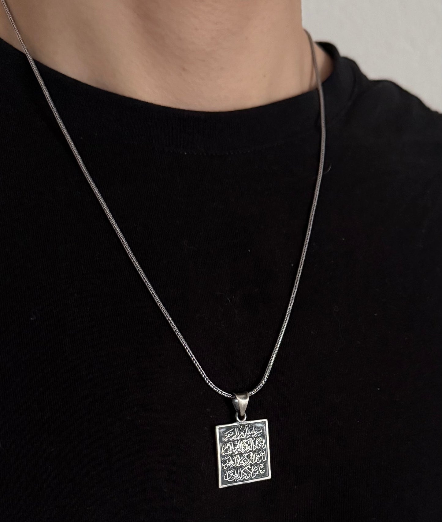 Nazar Dua Anhänger mit 60 cm Fuchsschwanzkette 925 Sterling Silber