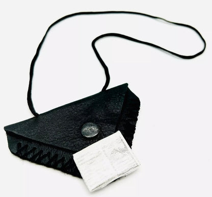 Cevşen Muska XXL 10 cm Kette aus echtem Leder – Cevsen mit Ayetel Kürsi & Dua Surah