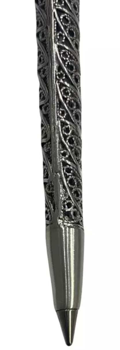 Ay Yıldız Kugelschreiber mit Halter – Massiv 925 Sterling Silber Schreibset Halbmond Stern Design